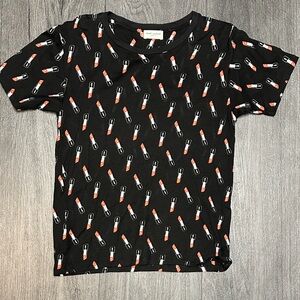 Saint Laurent Tee with Lipstick Pattern